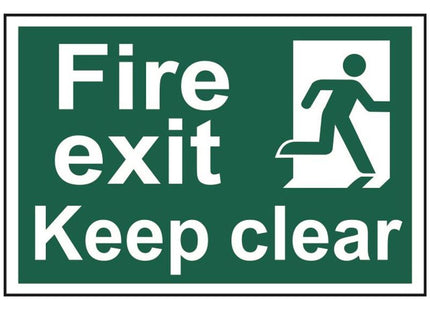 Scan Fire Exit Keep Clear - PVC Sign 300 x 200mm Scan - RockBottom Nothampton