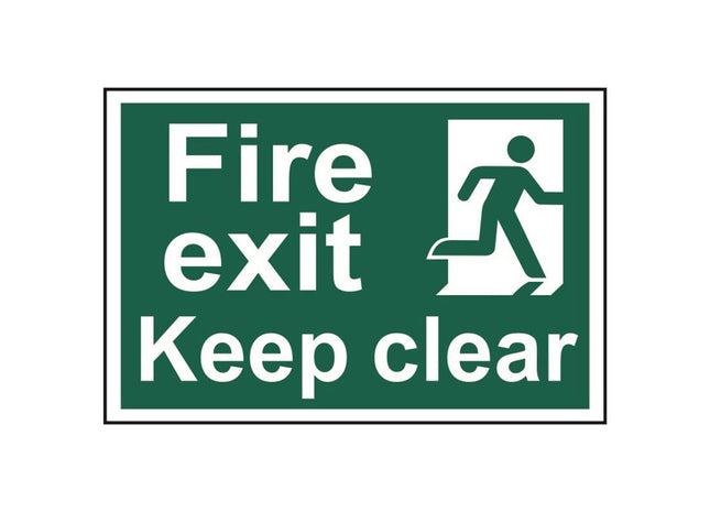 Scan Fire Exit Keep Clear - PVC Sign 300 x 200mm Scan - RockBottom Nothampton