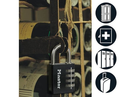 Master Lock Black Finish 40mm 4-Digit Combination Padlock Master Lock - RockBottom Northampton
