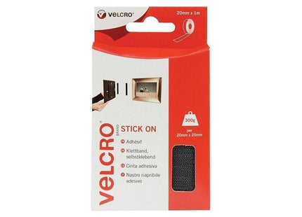 Velcro® Brand VELCRO® Brand Stick On Tape 20mm x 1m Black VELCRO® Brand - RockBottom Northampton