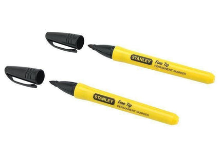 Stanley® Hand Tools Fine Tip Permanent Marker Black (Pack 2) STANLEY® Hand Tools - RockBottom Nothampton