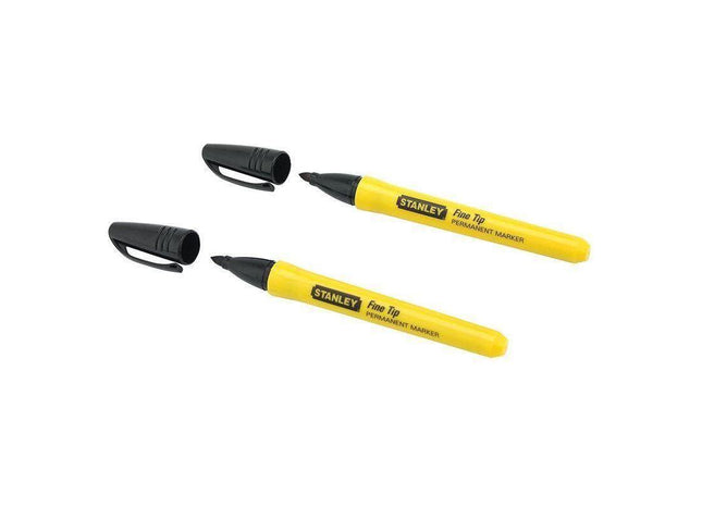 Stanley® Hand Tools Fine Tip Permanent Marker Black (Pack 2) STANLEY® Hand Tools - RockBottom Nothampton