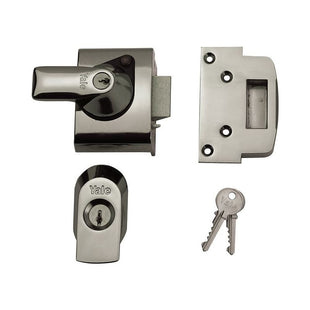 Yale Locks BS2 Nightlatch British Standard Lock 40mm Backset Chrome Finish Visi Yale Locks - RockBottom Northampton