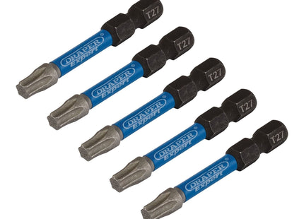 Draper Expert TX-STAR Impact Screwdriver Bits, T27 x 50mm, 1/4" Hex (Pack of 5) Draper - Town Tools 