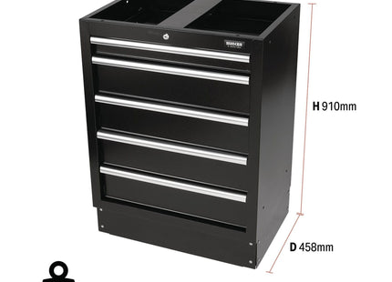 Draper BUNKER Modular Floor Cabinet, 5 Drawer, 680mm 31387 Draper - Town Tools 