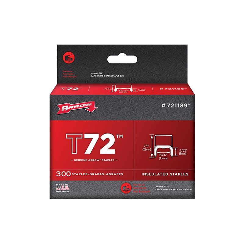 Arrow T72 Clear Insulated Staples 9 x 15mm (Box 300) Arrow - RockBottom Northampton 