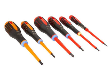 Bahco BE-9884S ERGO™ VDE Insulated Screwdriver Set, 6 Piece Bahco - RockBottom Northampton