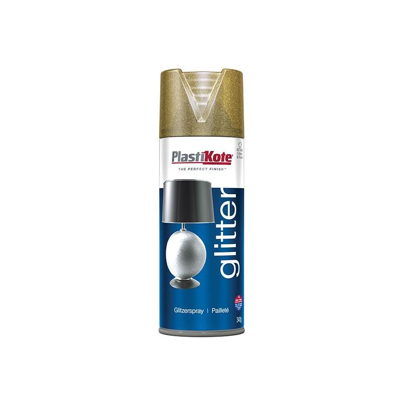 Plastikote Glitter Effect Spray Gold 400ml PlastiKote - RockBottom Nothampton