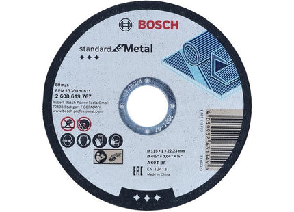 Bosch Powertool Accessories Standard for Metal Cutting Disc 115 x 1.0 x 22.23mm Bosch Powertool Accessories - RockBottom Northampton
