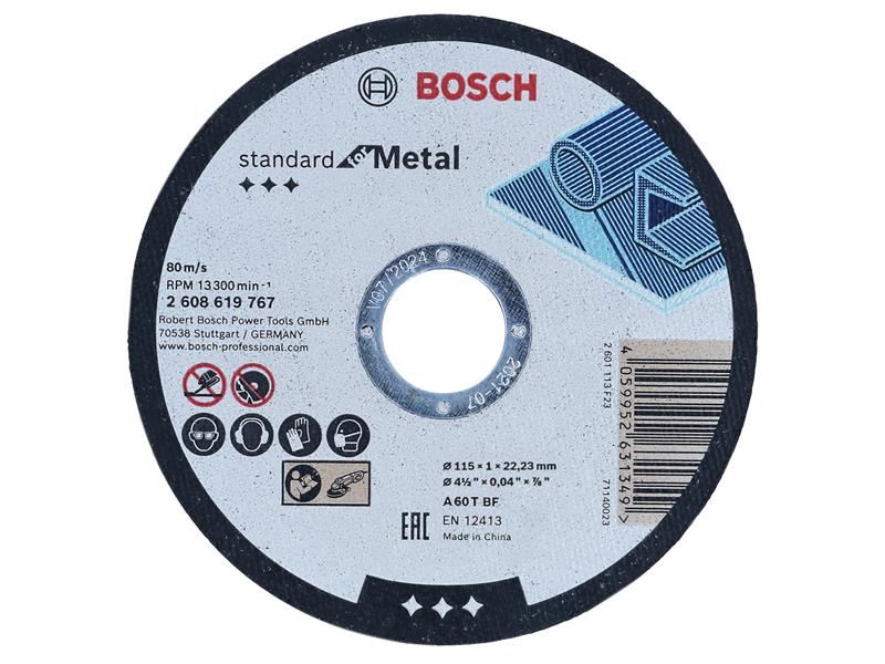 Bosch Powertool Accessories Standard for Metal Cutting Disc 115 x 1.0 x 22.23mm Bosch Powertool Accessories - RockBottom Northampton