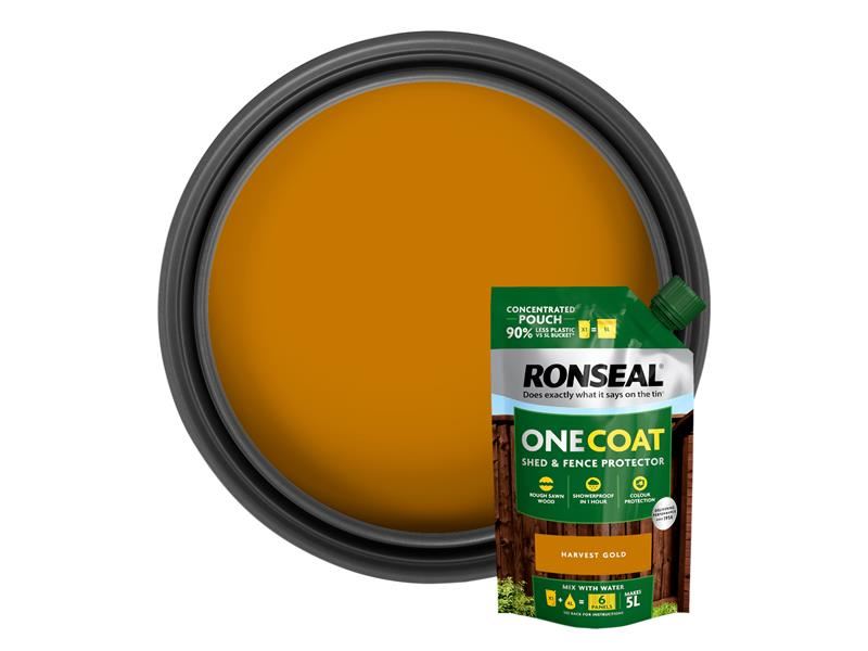 Ronseal One Coat Shed & Fence Refill Pouch Harvest Gold 950ml Ronseal - RockBottom Nothampton