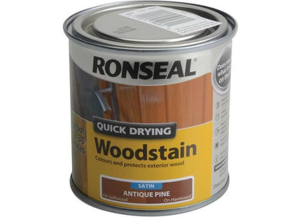 Ronseal Quick Drying Woodstain Satin Antique Pine 250ml Ronseal - RockBottom Nothampton