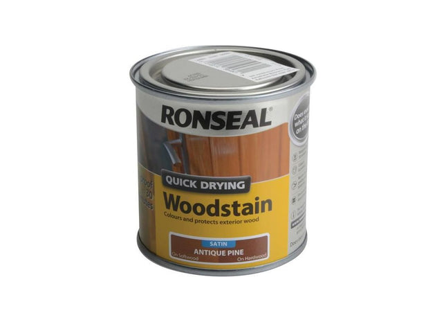 Ronseal Quick Drying Woodstain Satin Antique Pine 250ml Ronseal - RockBottom Nothampton