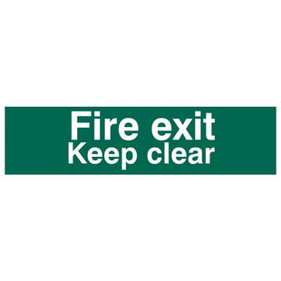 Scan Fire Exit Keep Clear Text Only - PVC Sign 200 x 50mm Scan - RockBottom Nothampton