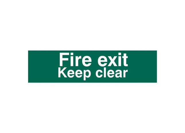 Scan Fire Exit Keep Clear Text Only - PVC Sign 200 x 50mm Scan - RockBottom Nothampton