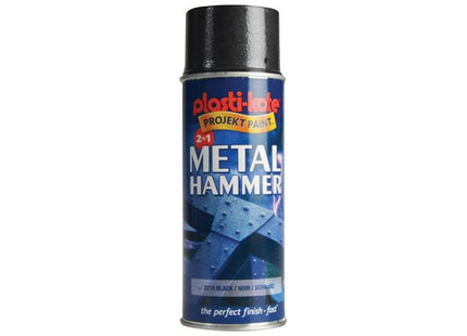 Plastikote Metal Paint Hammer Spray Black 400ml PlastiKote - RockBottom Nothampton