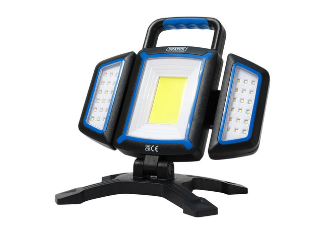 COB SMD Rechargeable Work Light and Powerbank, 18W, 2000 Lumens, USB-C Cable Supplied Draper - Town Tools