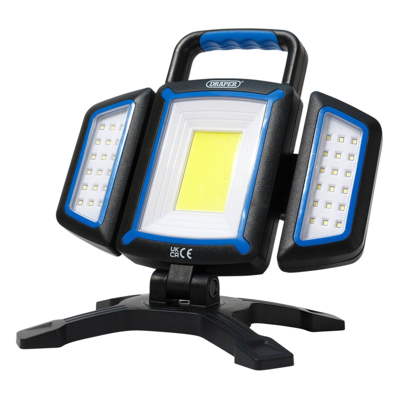 COB SMD Rechargeable Work Light and Powerbank, 18W, 2000 Lumens, USB-C Cable Supplied Draper - Town Tools