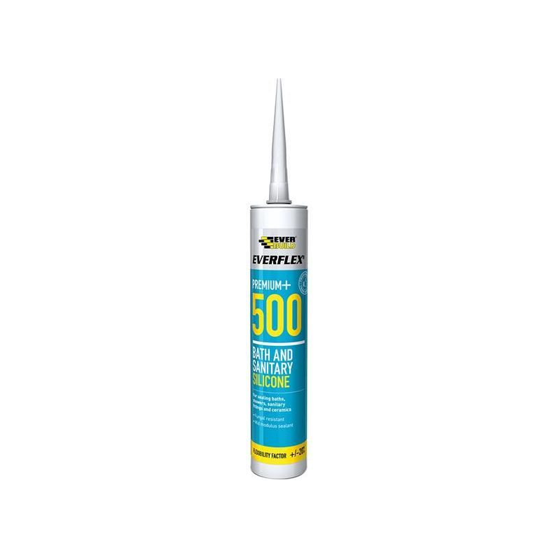 Everbuild Sika 500 Bath & Sanitary Silicone Sealant Ivory 290ml Everbuild Sika - RockBottom Northamptin