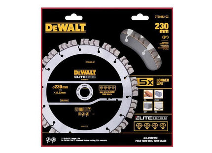 Dewalt Power Tools ELITE SERIES™ All Purpose Diamond Segmented Wheel 230 x 22.2mm DeWALT Power Tools - RockBottom Northampton