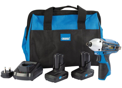 Draper Storm Force 10.8V Power Interchange Impact Driver Kit, 2 x 4.0Ah Batterie Draper - Town Tools 