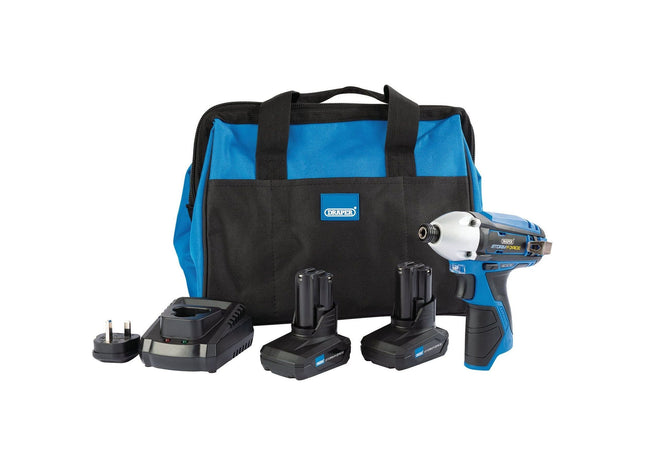 Draper Storm Force 10.8V Power Interchange Impact Driver Kit, 2 x 4.0Ah Batterie Draper - Town Tools 