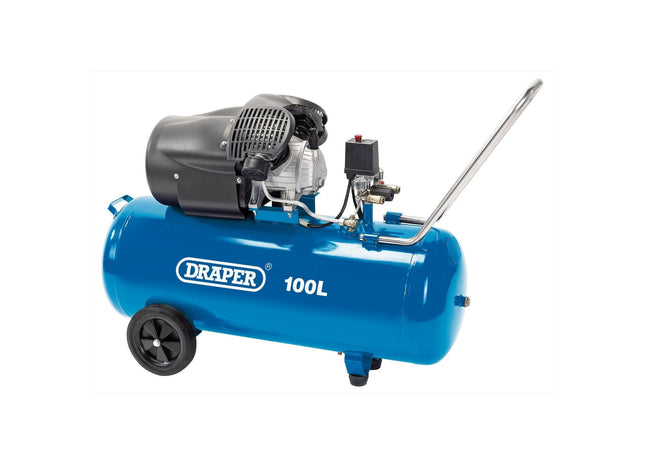 Draper Direct Drive V-Twin Air Compressor, 100L, 2.2kW 65396 Draper - Town Tools 