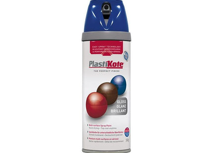 Plastikote Twist & Spray Gloss Pacific Blue 400ml PlastiKote - RockBottom Nothampton