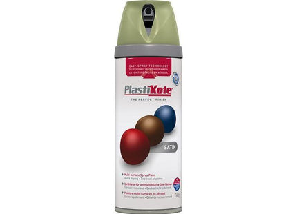 Plastikote Twist & Spray Satin Leafy Rise 400ml PlastiKote - RockBottom Nothampton