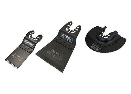 Faithfull Multi-Function Tool Blade Set, 3 Piece Faithfull - RockBottom Northampton
