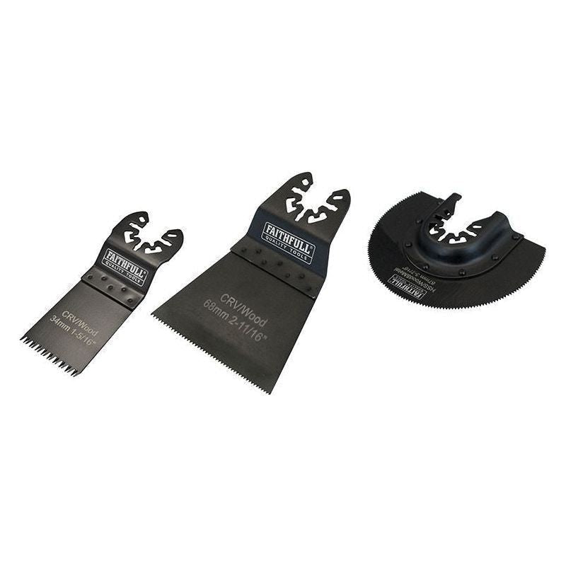 Faithfull Multi-Function Tool Blade Set, 3 Piece Faithfull - RockBottom Northampton