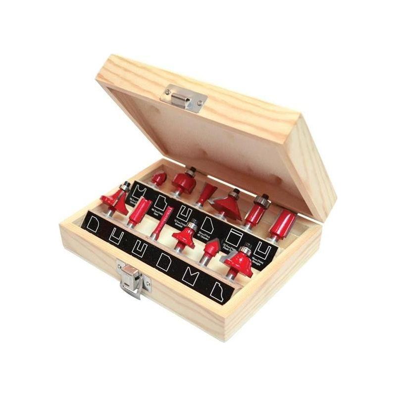 Faithfull 1/4in TCT Router Bit Set, 12 Piece Faithfull - RockBottom Northampton