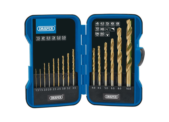 Draper Metric Titanium Nitride Coated HSS Drill Bit Set (15 Piece) 18549 Draper - Town Tools 