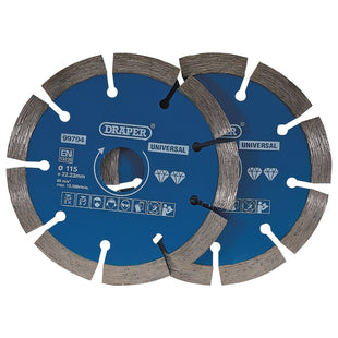 Draper Segmented Diamond Blade, 115mm (Pack of 2) 99794 Draper - Town Tools 