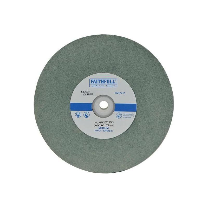 Faithfull General Purpose Grinding Wheel 200 x 25mm Green Grit Faithfull - RockBottom Northampton