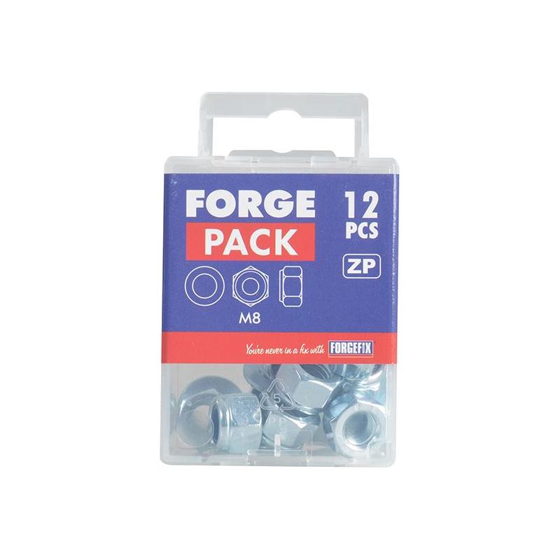 Forgefix Nyloc Nuts & Washers Zinc Plated M8 ForgePack 12 ForgeFix - RockBottom Northampton