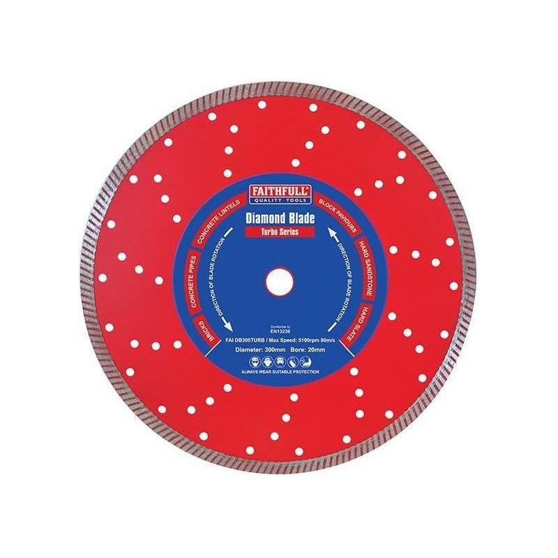Faithfull Turbo Cut Diamond Blade 300 x 20mm Faithfull - RockBottom Northampton