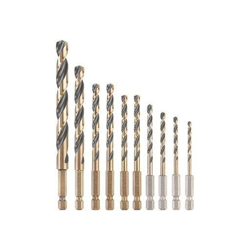 Dewalt Power Tools DT20620 BLACK&GOLD HSS Drill Set, 10 Piece DeWALT Power Tools - RockBottom Northampton