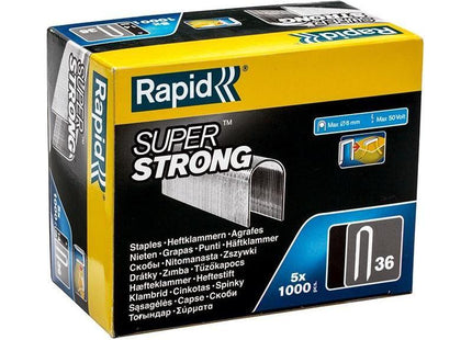 Rapid 36/14 14mm DP x 5m Galvanised Staples (Box 1000 x 5) Rapid - RockBottom Nothampton