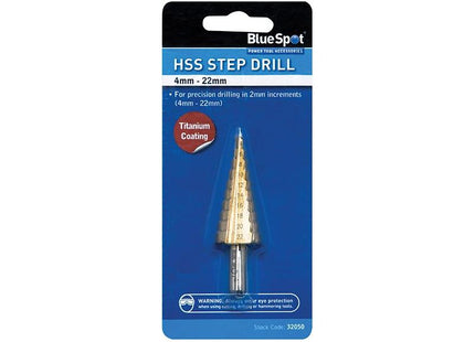 Bluespot Tools HSS Step Drill 4-22mm BlueSpot Tools - RockBottom Northampton