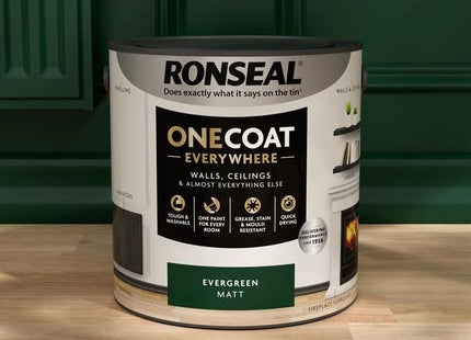 Ronseal One Coat Everywhere Interior Paint Evergreen Matt 2.5 litre Ronseal - RockBottom Nothampton