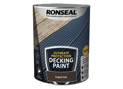 Ronseal Ultimate Protection Decking Paint English Oak 5 litre Ronseal - RockBottom Nothampton