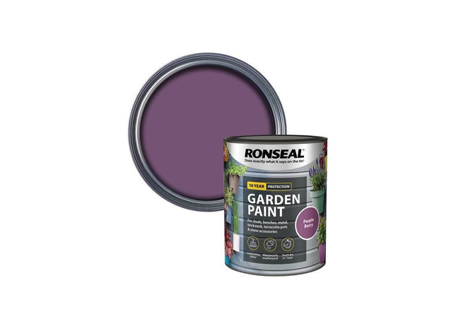 Ronseal Garden Paint Purple Berry 750ml Ronseal - RockBottom Nothampton