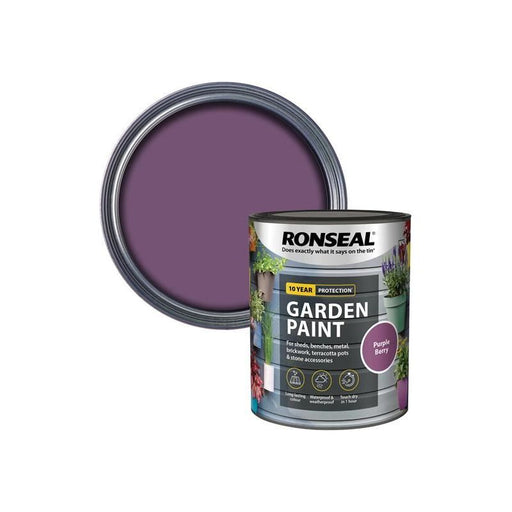 Ronseal Garden Paint Purple Berry 750ml Ronseal - RockBottom Nothampton