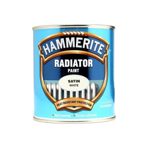 Hammerite Radiator Paint Satin White 500ml Hammerite - RockBottom Northampton