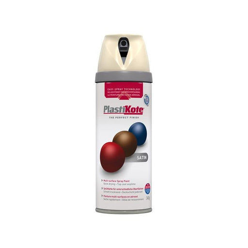 Plastikote Twist & Spray Satin Grey Beige 400ml PlastiKote - RockBottom Nothampton
