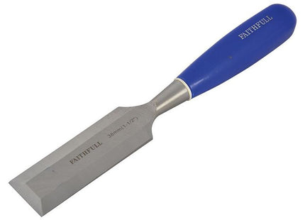 Faithfull Bevel Edge Chisel Blue Grip 38mm (1.1/2in) Faithfull - RockBottom Northampton