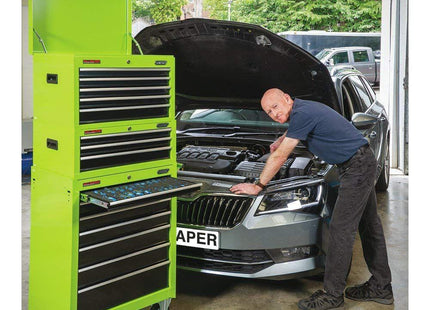 Draper Combination Roller Cabinet and Tool Chest, 15 Drawer, 26", Green 04596 Draper - Town Tools 