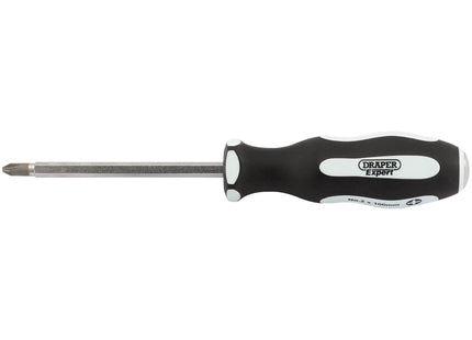 Draper 'Pound Thru' Cross Slot Soft Grip Screwdriver, No.2 x 100mm 35223 Draper - Town Tools 