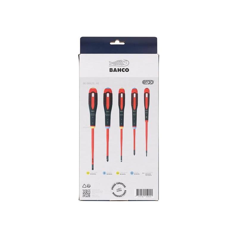 Bahco XMAS BE-9882SL ERGO™ Slim VDE Insulated Screwdriver Set, 5 Piece Bahco - RockBottom Northampton